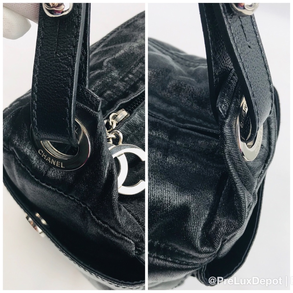 Authentic Chanel Shine Fabric Material Hobo Bag - Picture 4 of 8